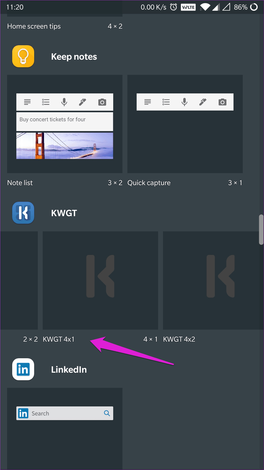 كيفية استخدام KWGT لإنشاء مذهل لحاجيات الشاشة الرئيسية - %categories