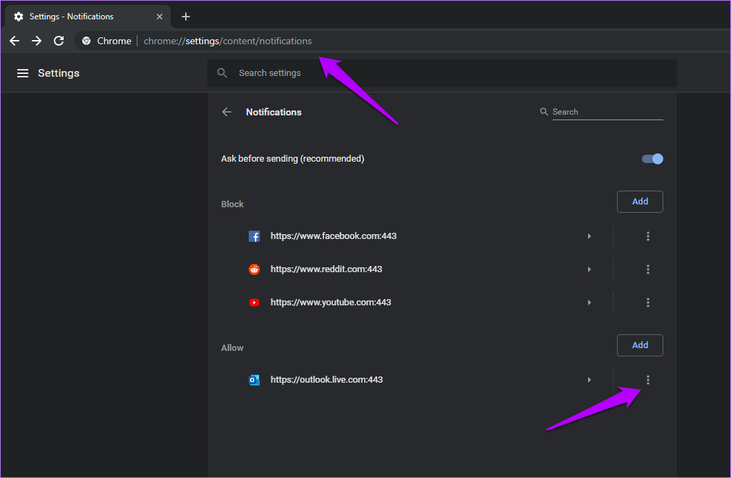 Chrome://settings/content/Notifications.. Как выключить уведомления ы дискорде.