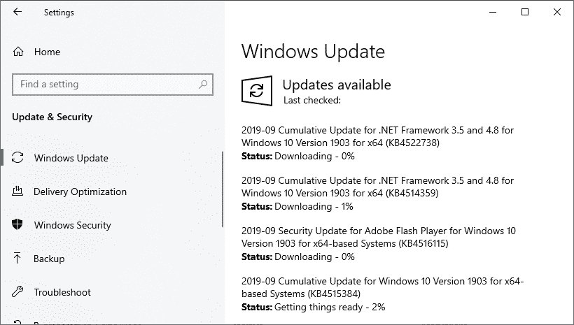 windows update2 - إصلاح خطأ Wuauserv لاستخدام وحدة المعالجة المركزية عالية في ويندوز 10