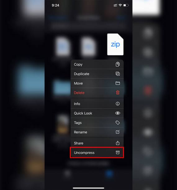 كيفية إنشاء ملف مضغوط أو فك ضغط الملفات على iPhone - %categories
