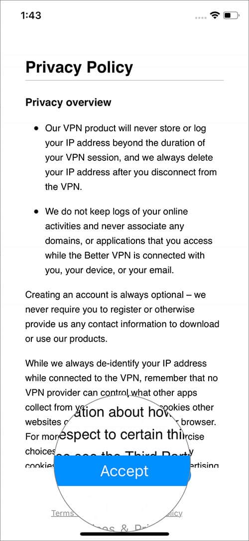 إعداد وتكوين اتصال VPN على iPhone و iPad Turn on status switch under VPN configuration on iPhone 10 - كيفية إعداد وتكوين اتصال VPN على iPhone و iPad