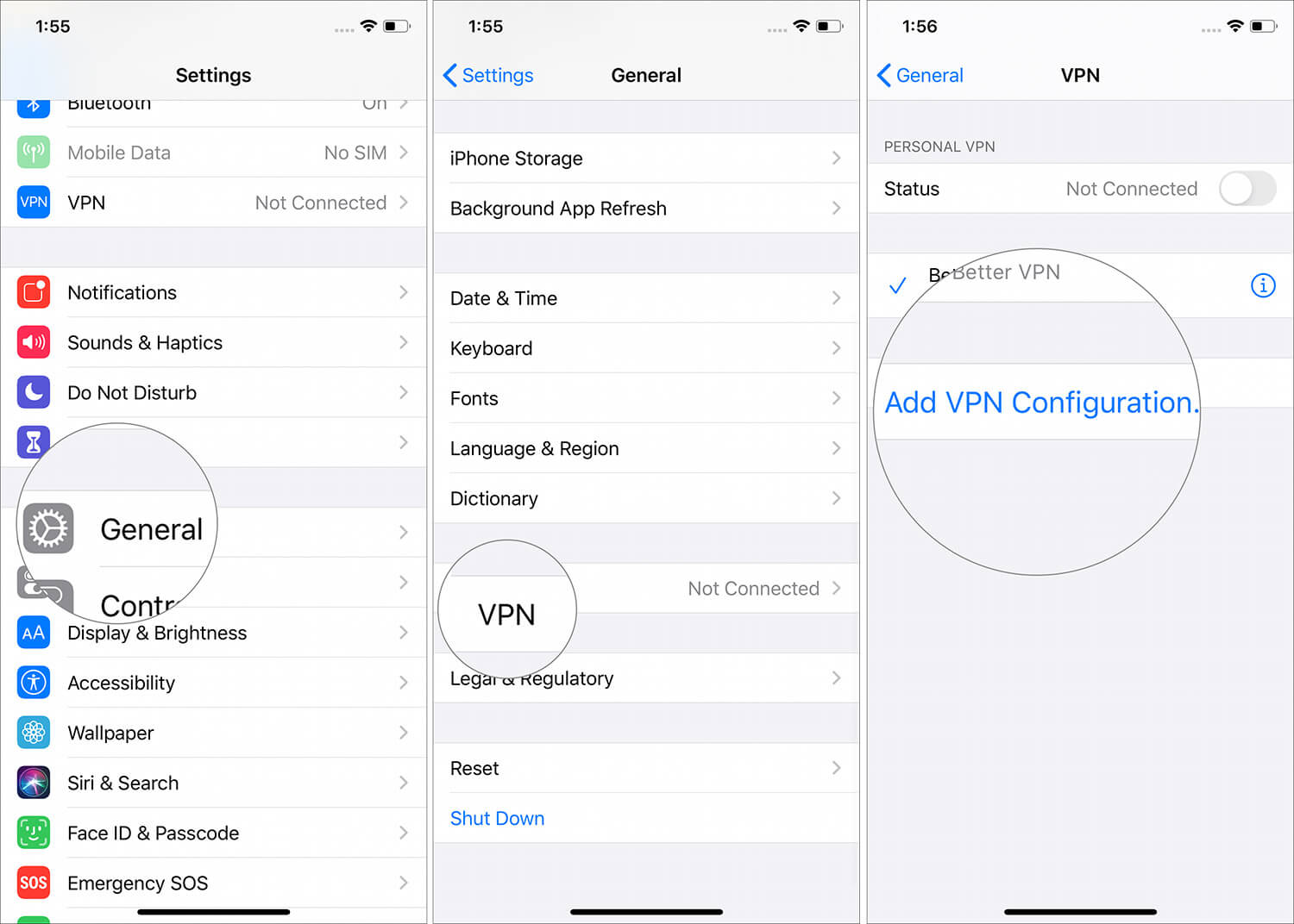 إعداد وتكوين اتصال VPN على iPhone و iPad Turn on status switch under VPN configuration on iPhone 11 - كيفية إعداد وتكوين اتصال VPN على iPhone و iPad