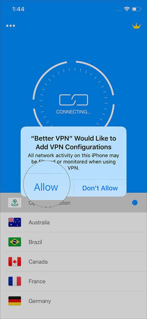 إعداد وتكوين اتصال VPN على iPhone و iPad Turn on status switch under VPN configuration on iPhone 12 - كيفية إعداد وتكوين اتصال VPN على iPhone و iPad