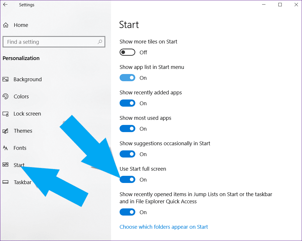 5 طرق لإصلاح مشكلة قائمة ابدأ عالقة في وضع ملء الشاشة على Windows 10 - %categories