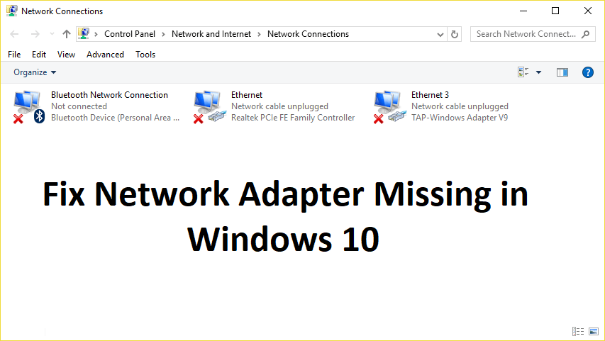 محول الشبكة مفقود في نظام التشغيل Windows 10 - %categories