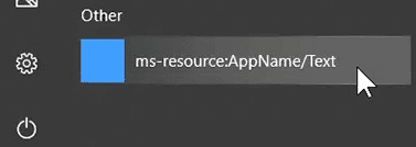 كيفية إزالة البدء: ms-resource: AppName / Text من قائمة Start - %categories