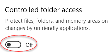 إصلاح Controlled folder المجلد المحظور من إجراء تغييرات على الذاكرة على Windows 10 - %categories