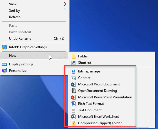 كيفية تعديل على قائمة الجديدة لزر الأيمن للماوس على Windows 10 - %categories