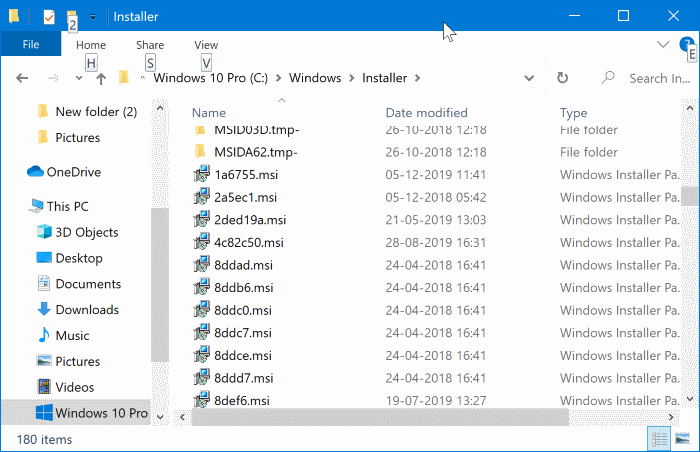هل من الآمن حذف الملفات من مجلد Windows \ Installer في نظام التشغيل Windows 10؟ - %categories