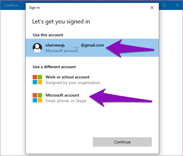 Add-Multiple-OneDrive-Accounts-Windows-10-02_4d470f76dc99e18ad75087b1b8410ea9 كيفية إضافة وإدارة حسابات OneDrive متعددة في Windows 10