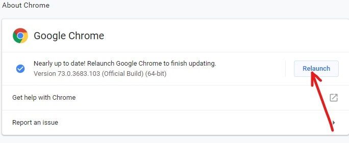 After-Chrome-finishes-downloading-installing-the-updates-click-on-Relaunch-button-1 إصلاح Spotify Web Player لا يعمل (دليل خطوة بخطوة)