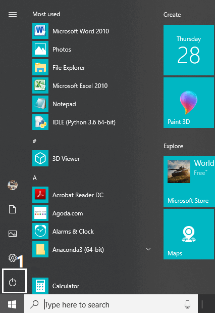 Click-on-the-Start-menu-and-then-click-on-the-Power-button-available-at-the-bottom-left-corner-1 15 نصيحة لزيادة سرعة جهاز الكمبيوتر الخاص بك