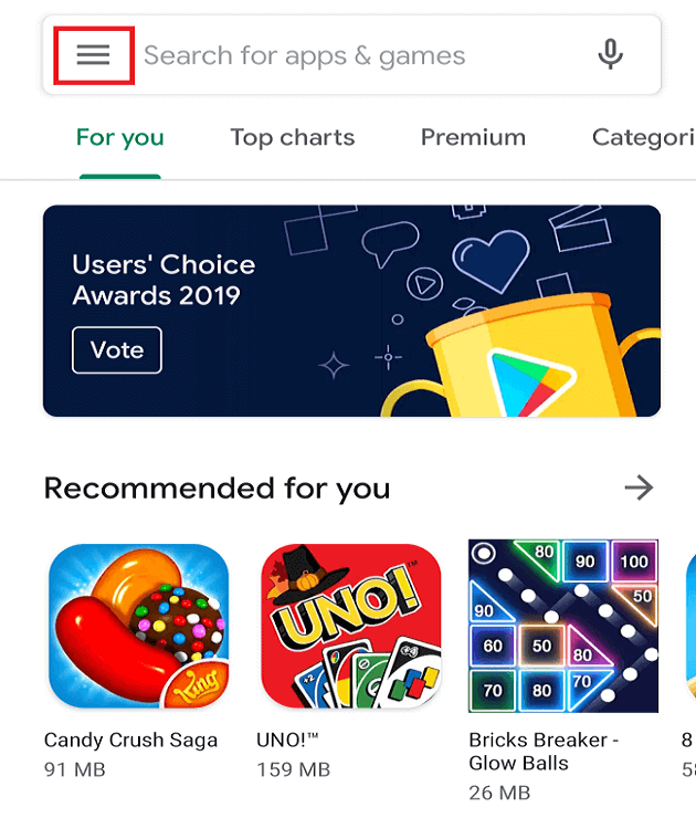 Click-on-the-three-lines-icon-available-at-the-top-left-corner-of-Play-Store 11 نصيحة لإصلاح مشكلة عدم عمل Google Pay