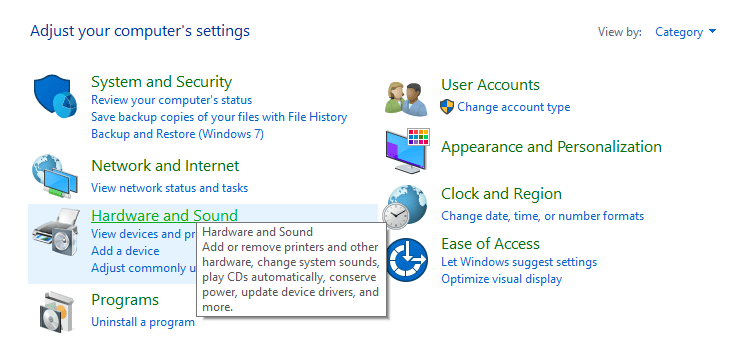 Click-on-‘Hardware-and-Sound’. 15 نصيحة لزيادة سرعة جهاز الكمبيوتر الخاص بك