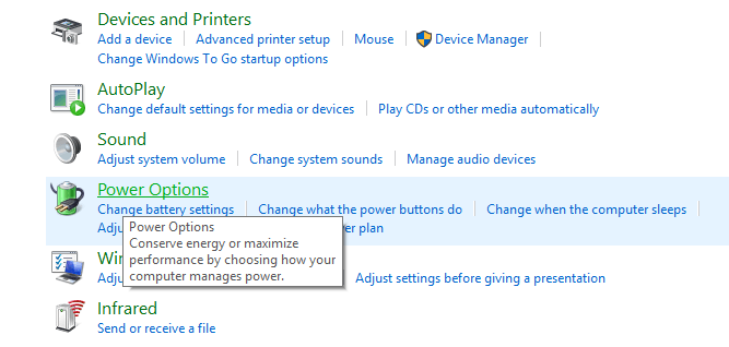 Click-on-‘Power-Options’. 15 نصيحة لزيادة سرعة جهاز الكمبيوتر الخاص بك