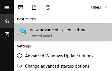 Click-on-‘View-advanced-system-settings’. 15 نصيحة لزيادة سرعة جهاز الكمبيوتر الخاص بك