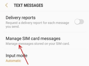 Click-or-tap-on-Manage-SIM-card-messages-300x223-1 إصلاح لا يمكن إرسال أو تلقي رسائل نصية على Android