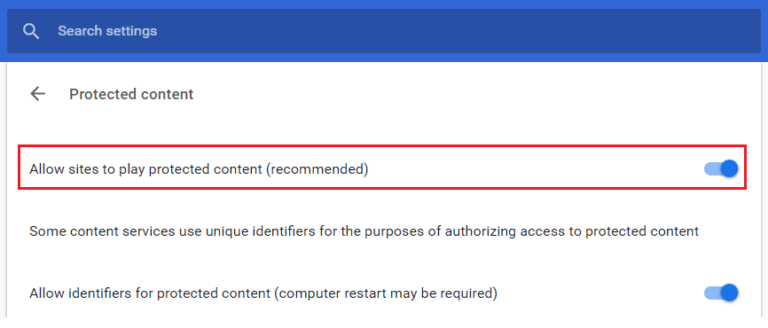 Enable-the-toggle-next-to-Allow-site-to-play-protected-content-recommended-768x328-1 إصلاح Spotify Web Player لا يعمل (دليل خطوة بخطوة)