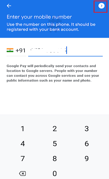 Enter-the-new-mobile-number-in-the-space-provided 11 نصيحة لإصلاح مشكلة عدم عمل Google Pay