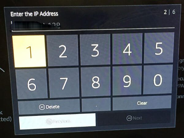 Firestick-enter-IP-address كيفية تغيير DNS على Fire TV Stick