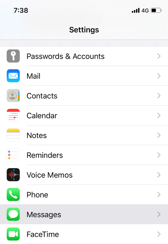 Go-to-Settings-then-tap-on-Messages-707x1024-1 إصلاح لا يمكن إرسال أو تلقي رسائل نصية على Android