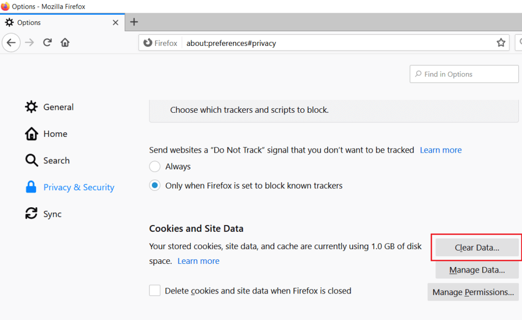 In-the-privacy-security-click-on-‘Clear-Data’-button-from-Cookies-and-site-data-1024x627-1 إصلاح Spotify Web Player لا يعمل (دليل خطوة بخطوة)