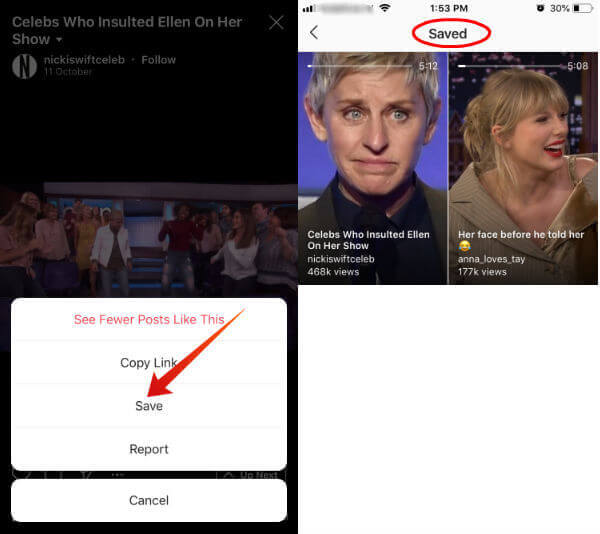Instagram-save-igtv-videos دليل كامل حول كيفية استخدام IGTV (Instagram TV)