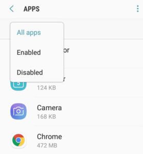 Make-sure-that-the-All-apps-filter-is-applied-279x300-1 إصلاح لا يمكن إرسال أو تلقي رسائل نصية على Android