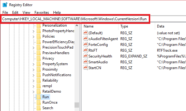 Navigate-to-Startup-applications-folder-under-Registry 4 طرق لتعطيل برامج بدء التشغيل في Windows 10