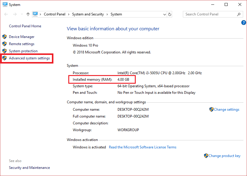 Note-down-your-installed-RAM-and-then-click-on-Advanced-System-Settings-min ما هي عملية dwm.exe (مدير نافذة سطح المكتب) (Desktop Window Manager)؟