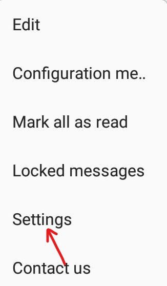 Now-tap-on-the-Settings-from-the-menu إصلاح لا يمكن إرسال أو تلقي رسائل نصية على Android