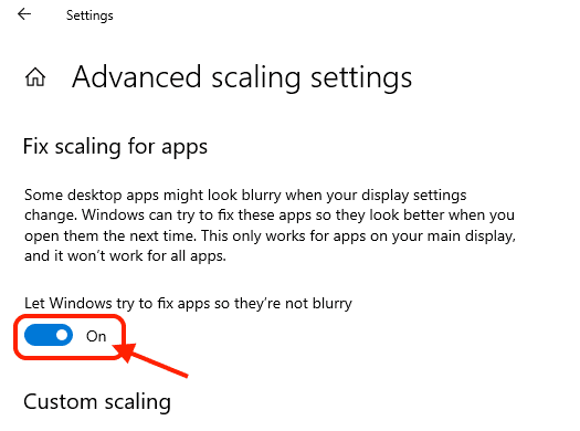 ON إصلاح التطبيقات التي تظهر غير واضحة في Windows 10