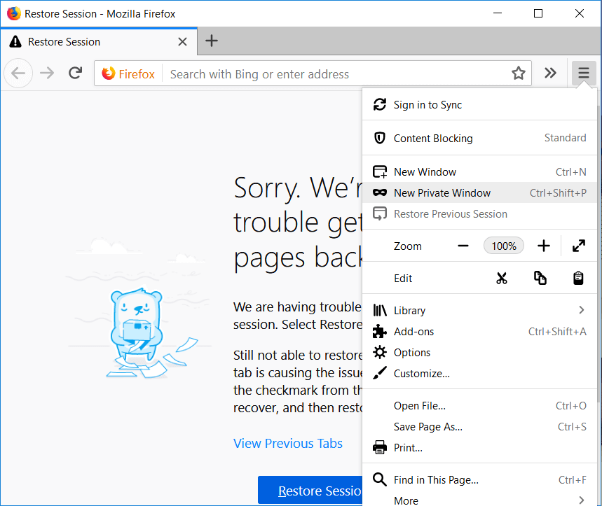 On-Firefox-click-on-the-three-vertical-lines-Menu-then-select-New-Private-Window إصلاح Spotify Web Player لا يعمل (دليل خطوة بخطوة)