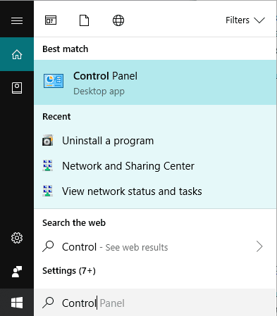Open-Control-Panel-by-searching-for-it-using-the-Search-bar كيفية تشغيل قرص DVD في نظام التشغيل Windows 10 (مجانًا)