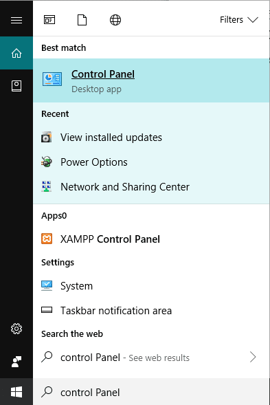 Open-Control-Panel-by-searching-it-under-Windows-search. إصلاح Spotify Web Player لا يعمل (دليل خطوة بخطوة)