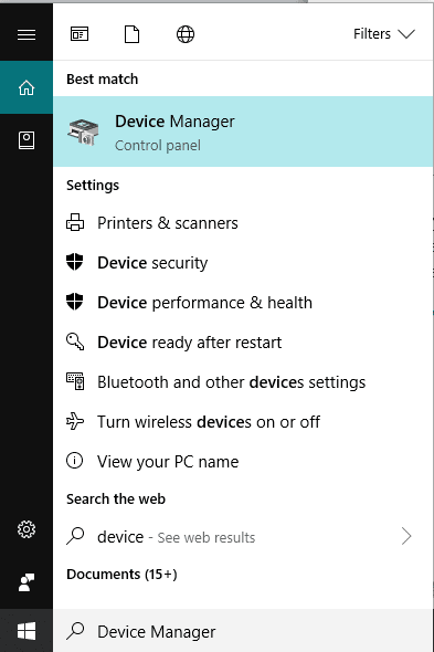 Open-Device-Manager-by-searching-for-it-using-search-bar غير قادر على تثبيت DirectX على Windows 10 إليك كيفية إصلاح ذلك