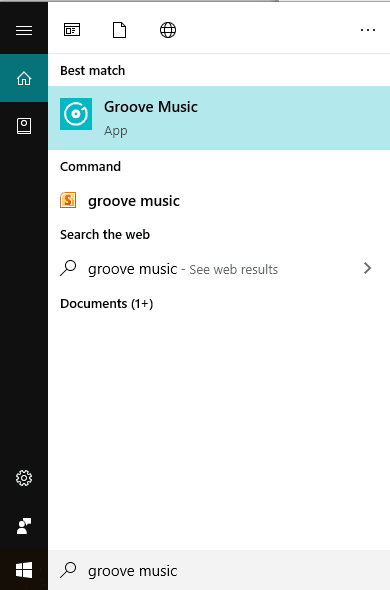 Open-Groove-music-app-by-searching-for-it-using-the-Windows-search-bar كيفية استخدام Equalizer في Music Groove على نظام التشغيل Windows 10