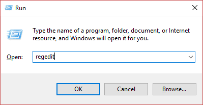 Press Windows Key R then type regedit and hit Enter - 4 طرق لتعطيل برامج بدء التشغيل في Windows 10