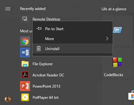 Right-click-on-the-app-and-select-‘Uninstall’.-1 15 نصيحة لزيادة سرعة جهاز الكمبيوتر الخاص بك