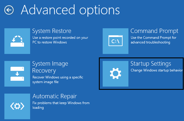 Startup-setting-in-advanced-options 5 طرق لبدء تشغيل جهاز الكمبيوتر في الوضع الآمن