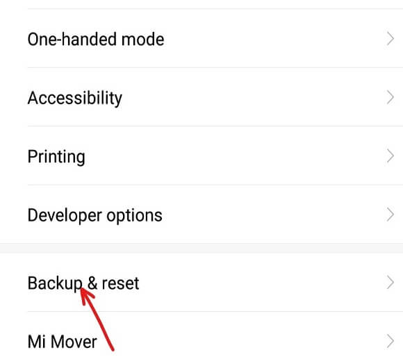 Tap-on-Backup-and-reset-under-additional-settings إصلاح لا يمكن إرسال أو تلقي رسائل نصية على Android