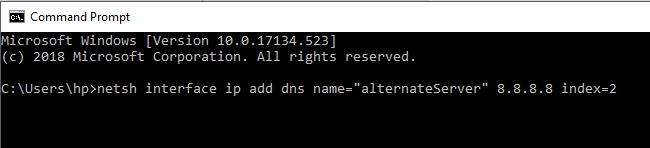 To-add-an-alternate-DNS-address-type-the-following-command-into-cmd 3 طرق لتغيير إعدادات DNS على Windows 10