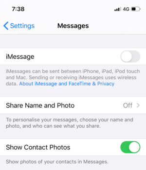 Toggle-off-the-button-next-to-the-iMessage-to-disable-it-300x350-1 إصلاح لا يمكن إرسال أو تلقي رسائل نصية على Android