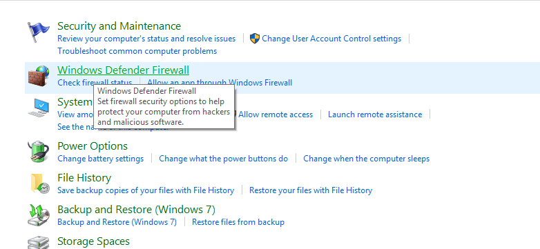 Under-System-and-Security-click-on-Windows-Defender-Firewall إصلاح Spotify Web Player لا يعمل (دليل خطوة بخطوة)