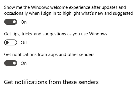 Under-the-‘Notifications’-block-uncheck-‘Get-tips-tricks-and-suggestions-as-you-use-Windows’. 15 نصيحة لزيادة سرعة جهاز الكمبيوتر الخاص بك