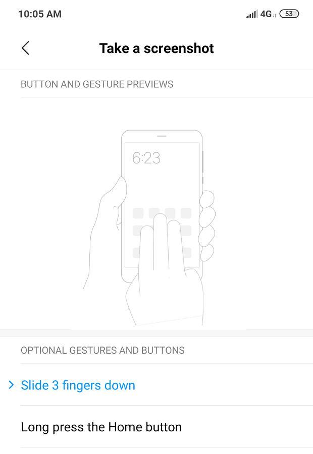 Use-three-finger-swipe-to-take-a-screenshot-on-Android 7 طرق لالتقاط لقطة شاشة على هاتف Android