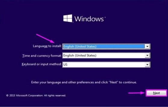 Windows-setup-language-1-1-1-1 حل مشكلة - إصلاح بدء التشغيل في حلقة لانهائية في نظام التشغيل Windows 10