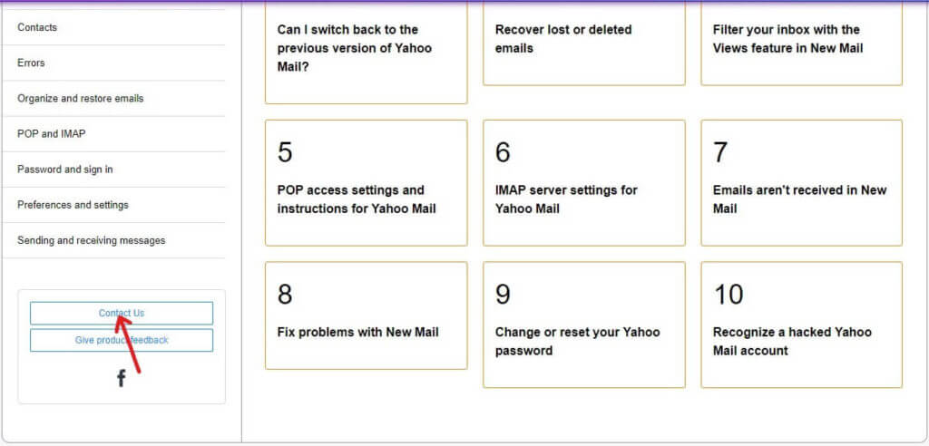 كيفية الاتصال بـ Yahoo للحصول على معلومات الدعم - %categories