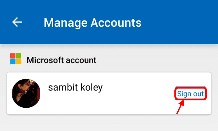 account_sign-out إصلاح:عدم عمل تطبيق Your Phone في Windows 10