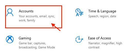 accounts إصلاح:عدم عمل تطبيق Your Phone في Windows 10